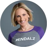 Celebrity Marlee Matlin wearing an ENDALZ shirt in support of the Alzheimer's Association