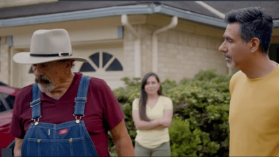 male caregiver talks to his father living with Alzheimer's