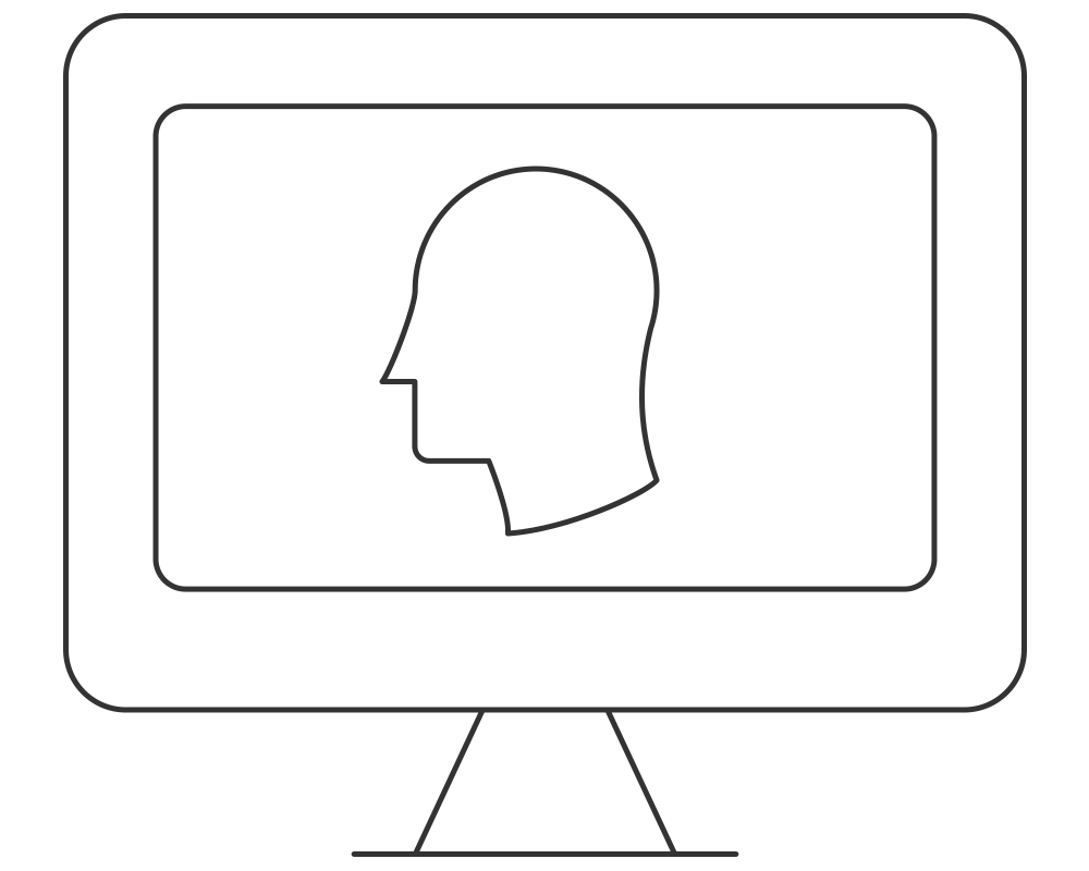 Computer monitor screen icon