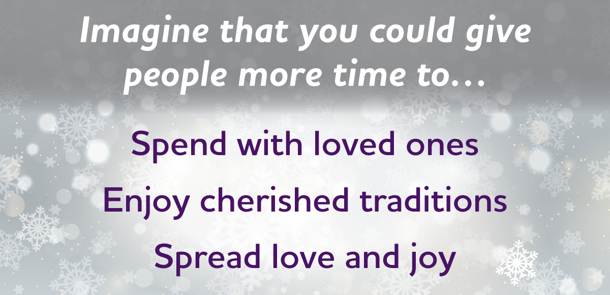 Imagine that you could give people more time to…Spend with loved ones Enjoy cherished traditions Spread love and joy Early detection can help give those we love more time.