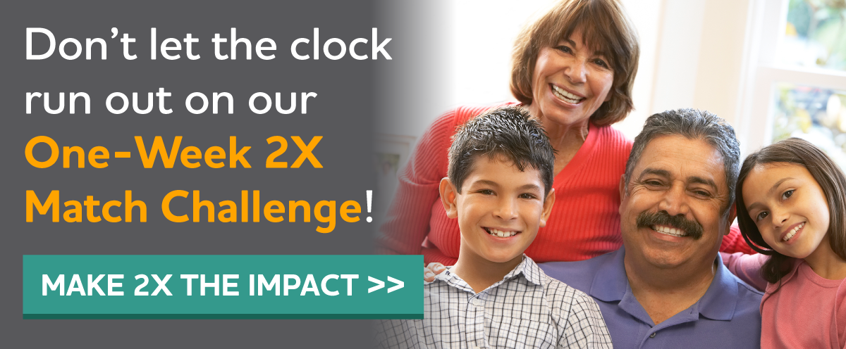 Don't Let the Clock Run Out On Our One-Week 2X Match Challenge!