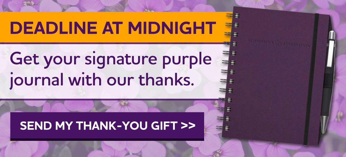 DEADLINE AT MIDNIGHT Get your signature purple journal with our thanks.