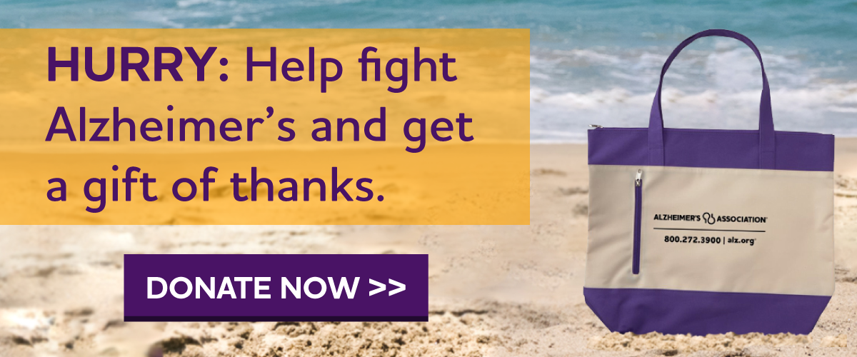 Help fight Alzheimer's and receive a tote bag