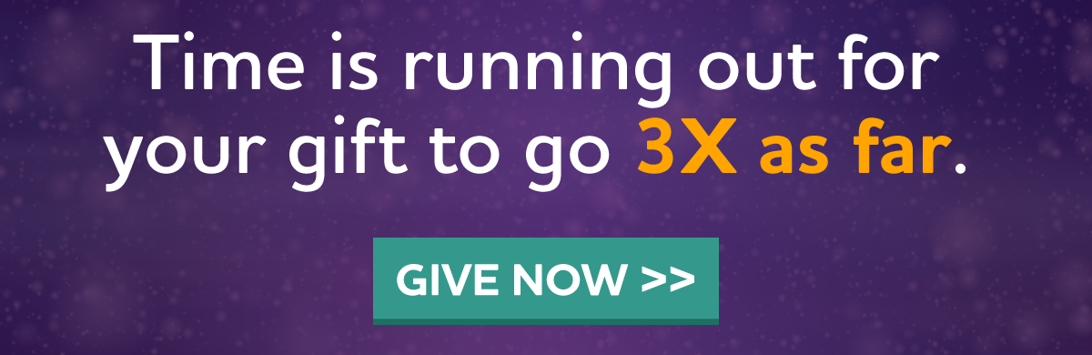 Time is running out for your gift to go 3X as far.