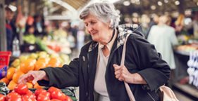 Woman shopping for groceries