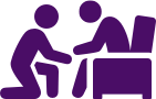 Icon of person helping another person