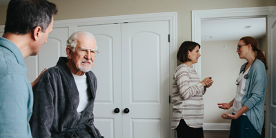 A family talking