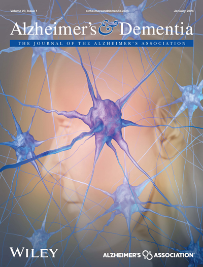 A front-page cover of the Journal of the Alzheimer's Association.