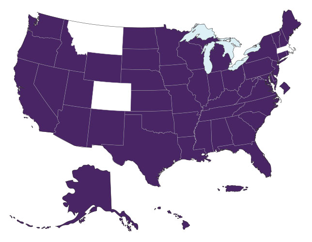 Only Montana, Colorado, and Massachusetts do not participate in the BRFSS cognitive decline module.